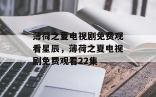 薄荷之夏电视剧免费观看星辰，薄荷之夏电视剧免费观看22集