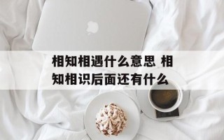 相知相遇什么意思 相知相识后面还有什么