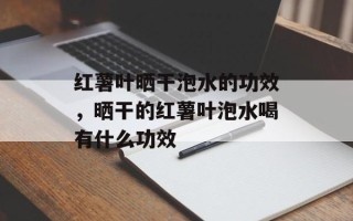 红薯叶晒干泡水的功效，晒干的红薯叶泡水喝有什么功效