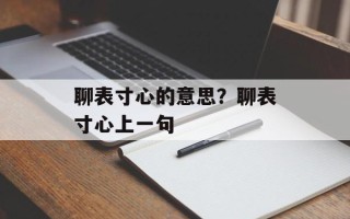 聊表寸心的意思？聊表寸心上一句