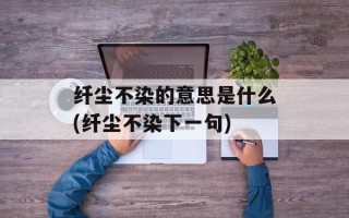 纤尘不染的意思是什么(纤尘不染下一句)