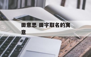 田意思 田字取名的寓意