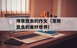 观察昆虫的作文（发现昆虫的美妙世界）