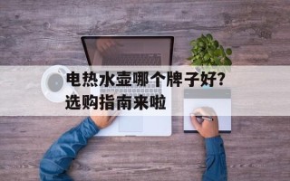 电热水壶哪个牌子好？选购指南来啦