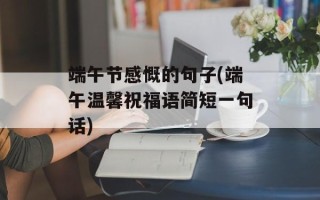 端午节感慨的句子(端午温馨祝福语简短一句话)