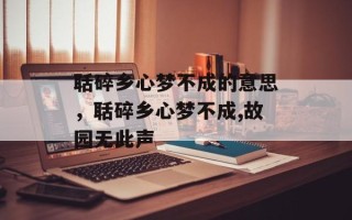 聒碎乡心梦不成的意思，聒碎乡心梦不成,故园无此声