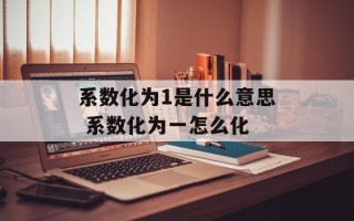 系数化为1是什么意思 系数化为一怎么化