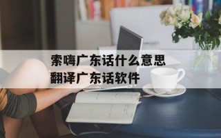 索嗨广东话什么意思 翻译广东话软件