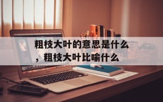 粗枝大叶的意思是什么，粗枝大叶比喻什么