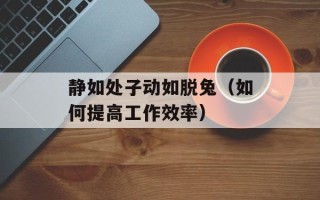 静如处子动如脱兔（如何提高工作效率）