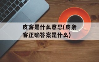 皮客是什么意思(皮条客正确答案是什么)