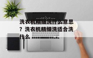 洗衣机精细洗什么意思？洗衣机精细洗适合洗什么
