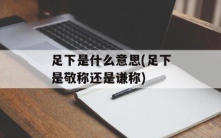 足下是什么意思(足下是敬称还是谦称)