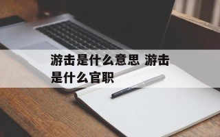 游击是什么意思 游击是什么官职