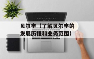 贝尔丰（了解贝尔丰的发展历程和业务范围）
