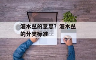 灌木丛的意思？灌木丛的分类标准