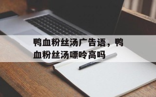 鸭血粉丝汤广告语，鸭血粉丝汤嘌呤高吗