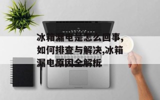 冰箱漏电是怎么回事,如何排查与解决,冰箱漏电原因全解析