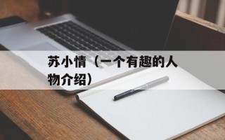 苏小情（一个有趣的人物介绍）