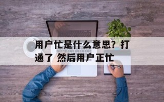 用户忙是什么意思？打通了 然后用户正忙