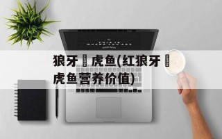 狼牙鰕虎鱼(红狼牙鰕虎鱼营养价值)