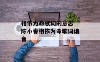 相依为命歌词的意思 陈小春相依为命歌词谐音