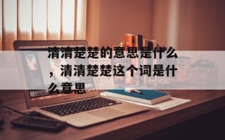 清清楚楚的意思是什么，清清楚楚这个词是什么意思