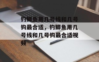钓鲫鱼用几号线和几号钩最合适，钓鲫鱼用几号线和几号钩最合适视频
