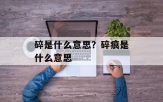 碎是什么意思？碎痕是什么意思