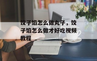 饺子馅怎么做丸子，饺子馅怎么做才好吃视频教程
